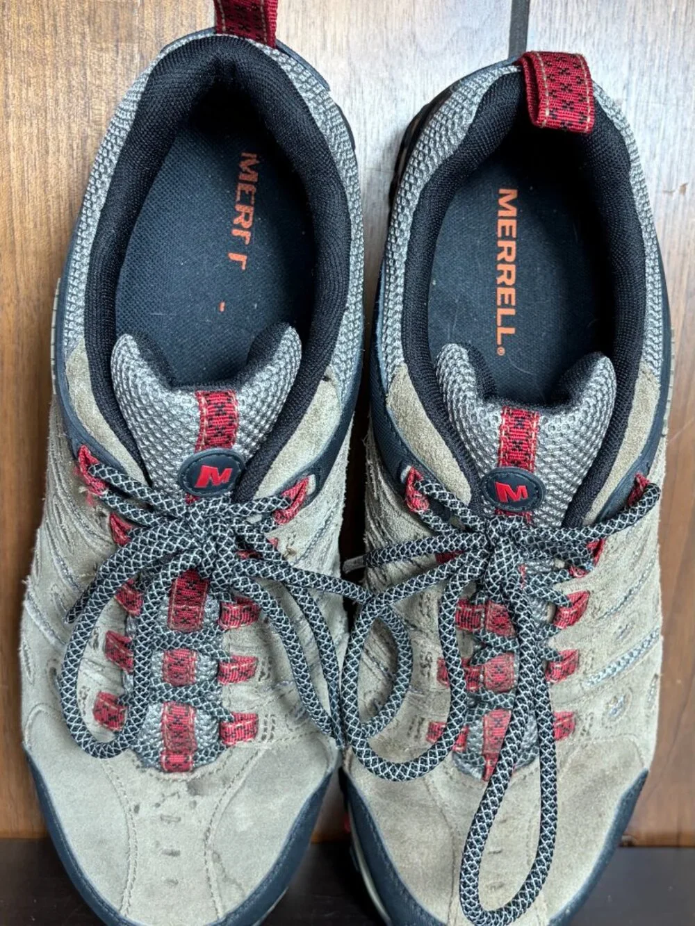 Merrell Crosslander 2 Mens Sz 10 Brown/Red Suede Leather HIking Shoes J034687